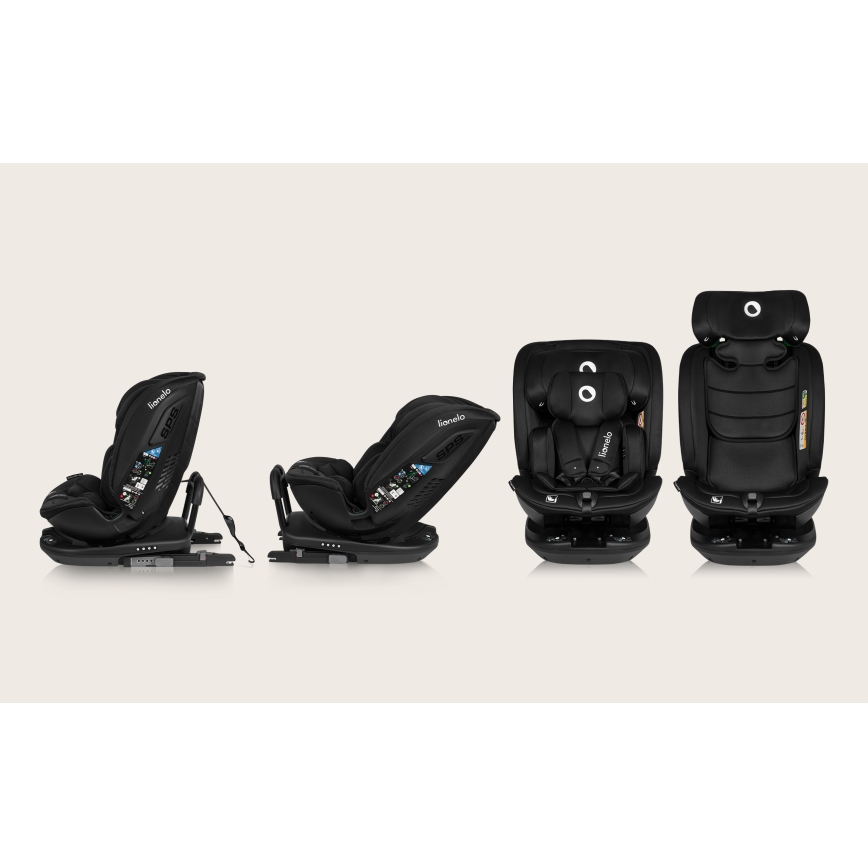 Lionelo - Autosedačka se základnou otočná BASTIAAN i-Size 40-150 cm Black Carbon