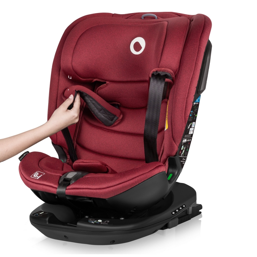 Lionelo - Autosedačka se základnou otočná BASTIAAN i-Size 40-150 cm Red Burgundy