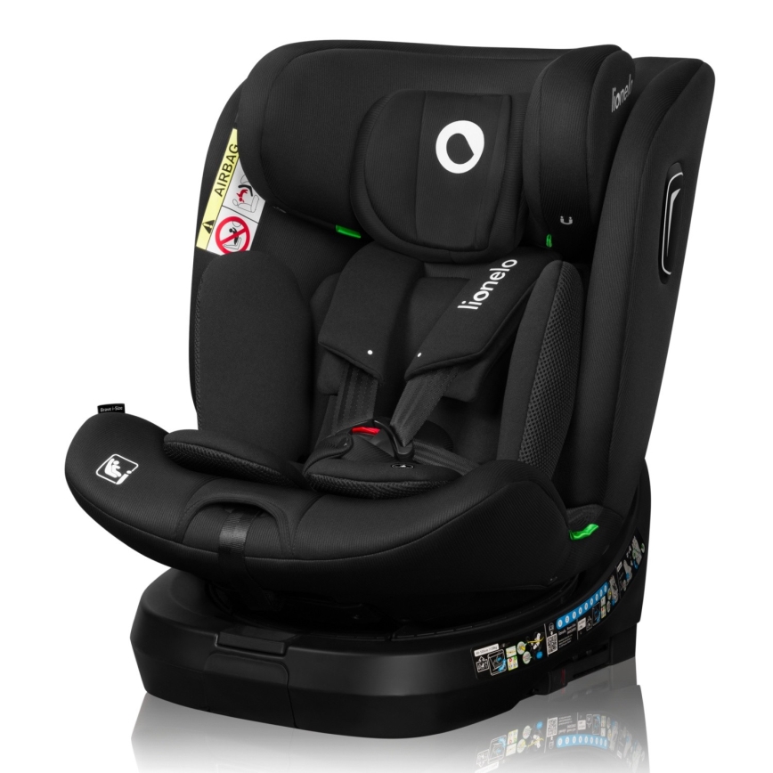 Lionelo - Autosedačka se základnou otočná BRAVE i-Size 40-150 cm Black Carbon