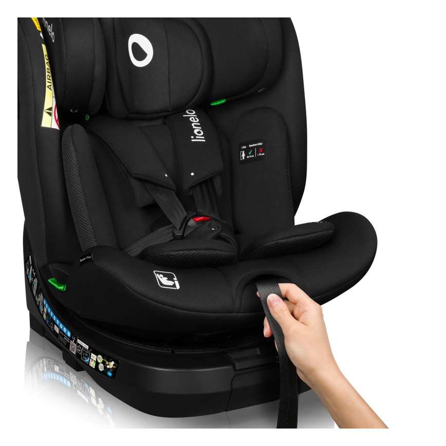 Lionelo - Autosedačka se základnou otočná BRAVE i-Size 40-150 cm Black Carbon
