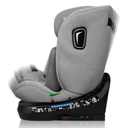 Lionelo - Autosedačka se základnou otočná BRAVE i-Size 40-150 cm Grey Stone