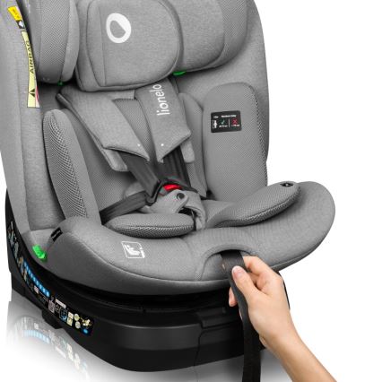 Lionelo - Autosedačka se základnou otočná BRAVE i-Size 40-150 cm Grey Stone