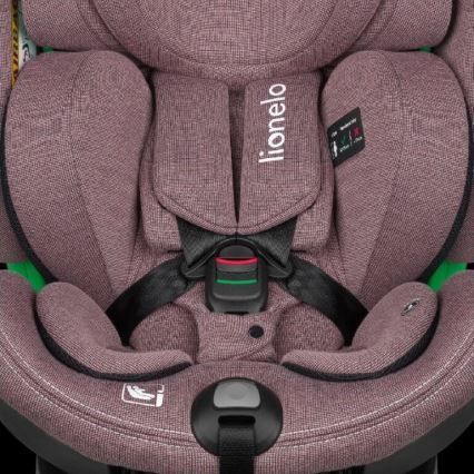 Lionelo - Autosedačka se základnou otočná HARMONY i-Size 40-150 cm růžová