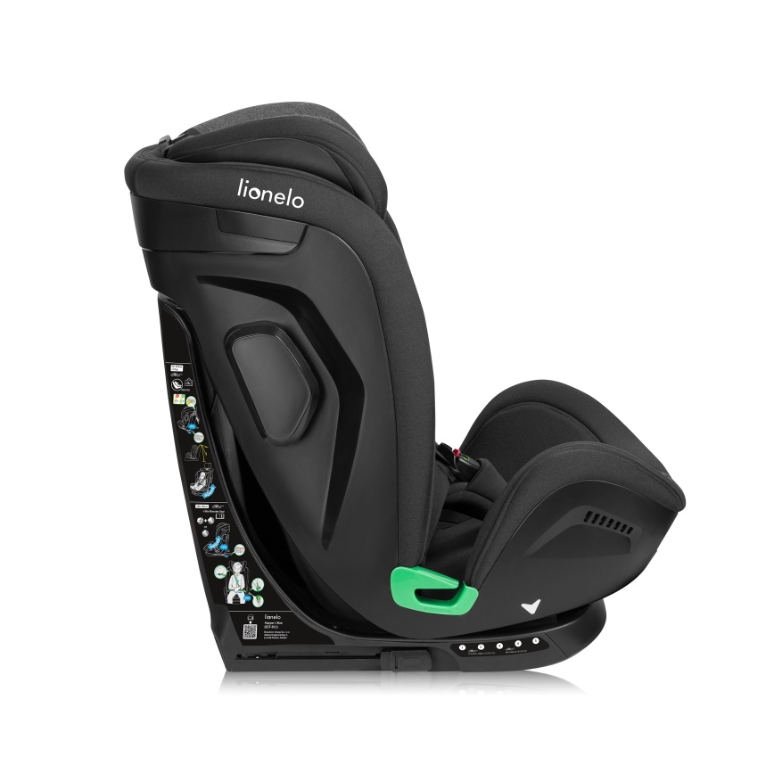 Lionelo - Autosedačka se základnou otočná HARPER i-Size 76-150 cm Black Carbon