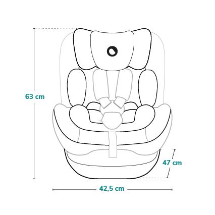 Lionelo - Autosedačka se základnou otočná HARPER i-Size 76-150 cm Black Carbon