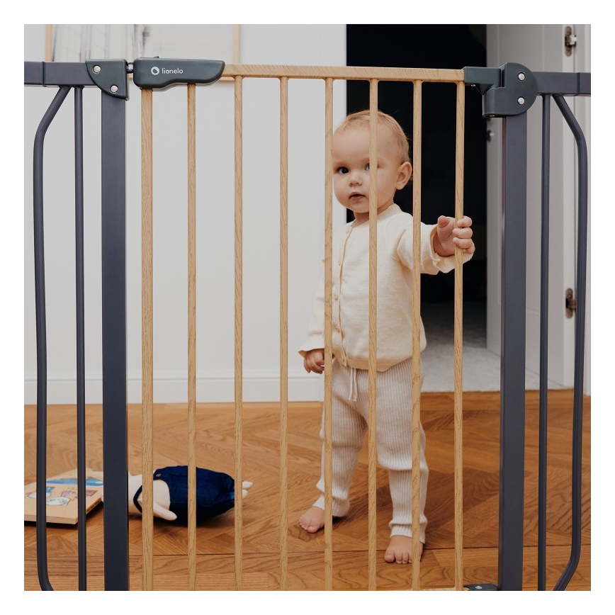 Lionelo - Bezpečnostní zábrana TRUUS SLIM černá/hnědá