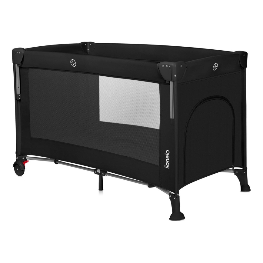 Lionelo - Cestovní postýlka 3v1 ELLEN Black Carbon