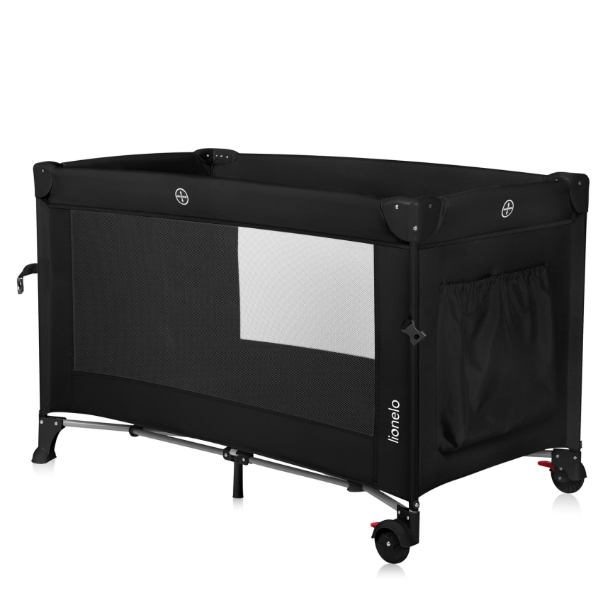 Lionelo - Cestovní postýlka 3v1 ELLEN Black Carbon
