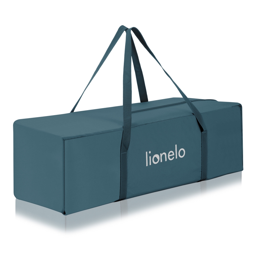 Lionelo - Cestovní postýlka FLOWER Green Turquoise