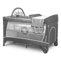 Lionelo - Cestovní postýlka FLOWER Grey Scandi