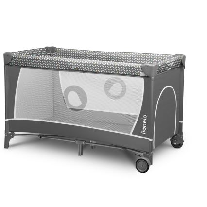 Lionelo - Cestovní postýlka FLOWER Grey Scandi