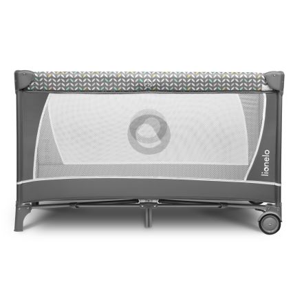 Lionelo - Cestovní postýlka FLOWER Grey Scandi