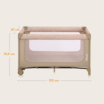 Lionelo - Cestovní postýlka JASMIN EASY FOLD Beige Sand