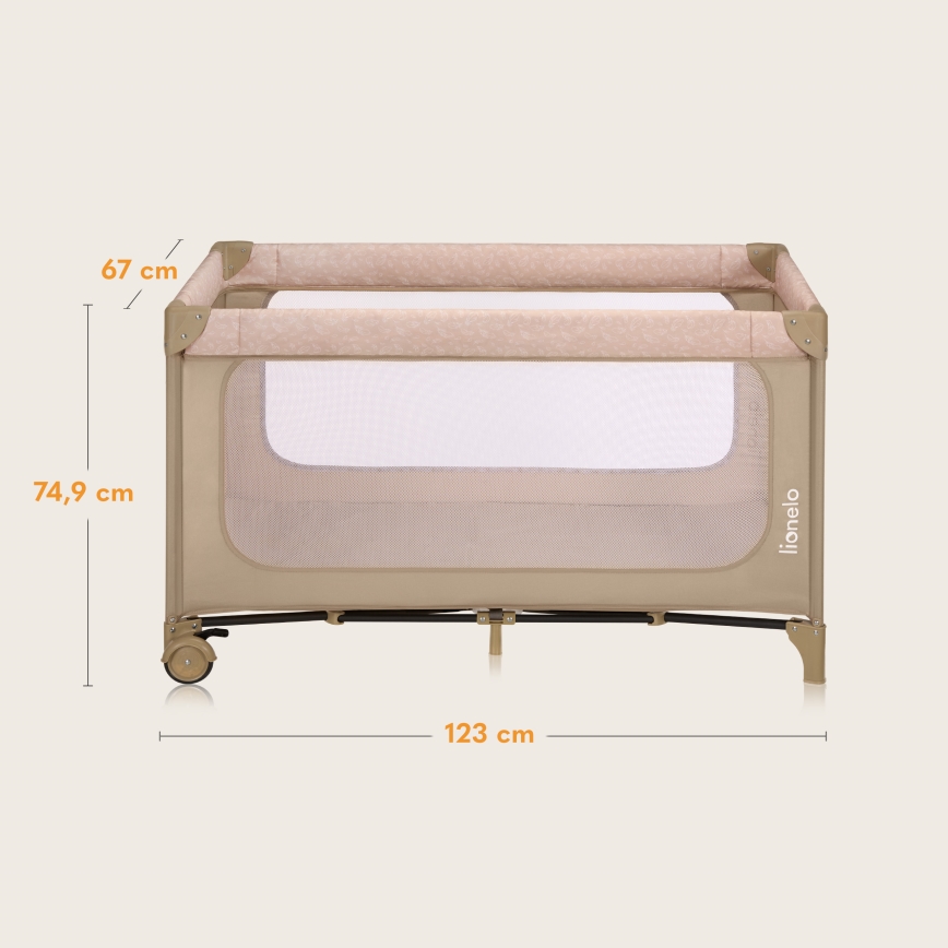 Lionelo - Cestovní postýlka JASMIN EASY FOLD Beige Sand