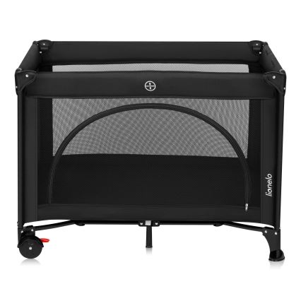 Lionelo - Cestovní postýlka LAURA Black Carbon
