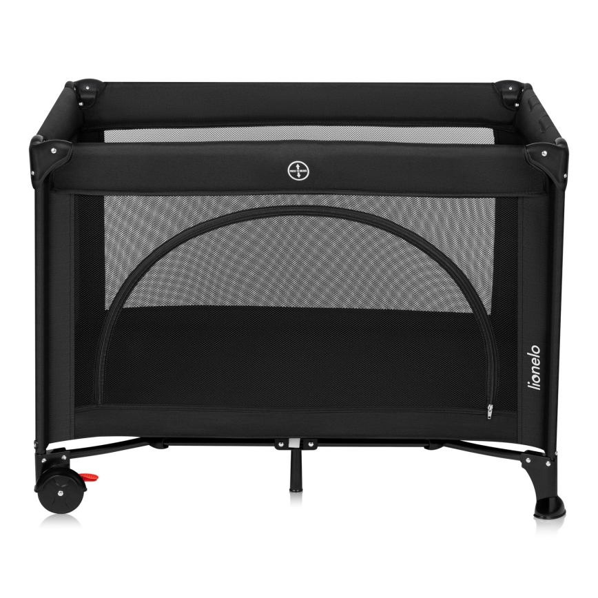 Lionelo - Cestovní postýlka LAURA Black Carbon