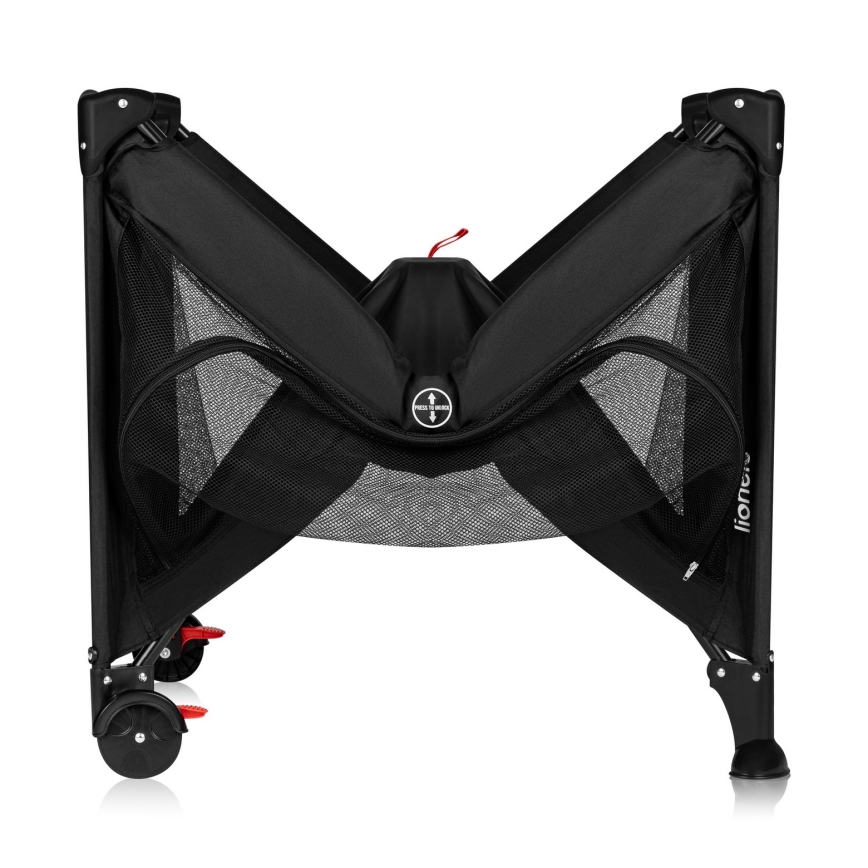 Lionelo - Cestovní postýlka LAURA Black Carbon