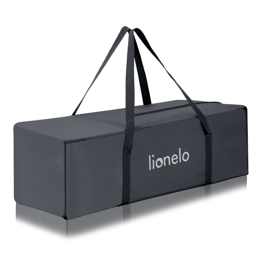 Lionelo - Cestovní postýlka LAURA Grey Concrete