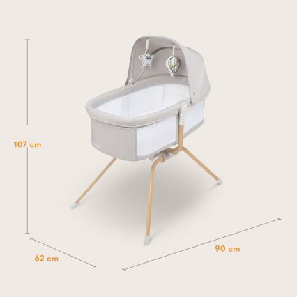 Lionelo - Cestovní postýlka MALIN EVO Beige Natural