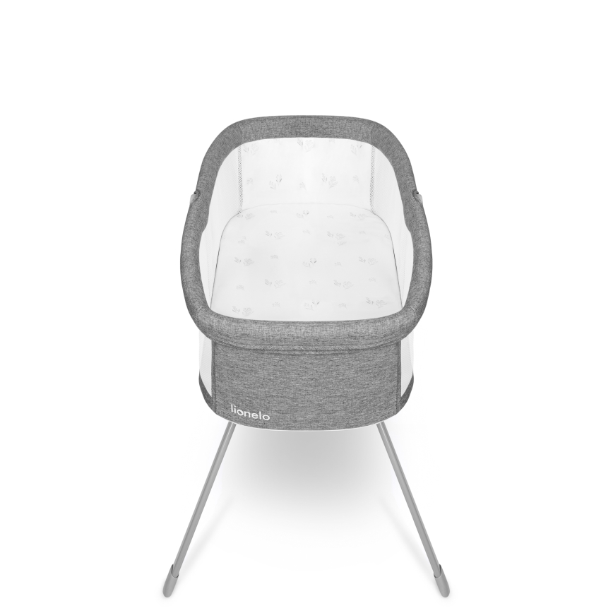 Lionelo - Cestovní postýlka MALIN Grey Stone
