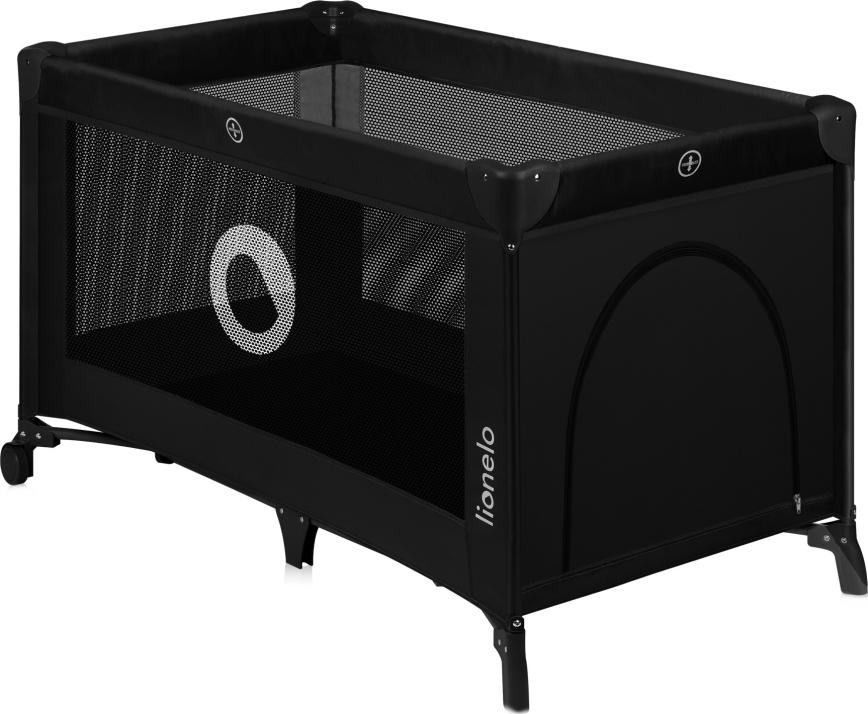 Lionelo - Cestovní postýlka STEFI Black Carbon