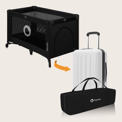 Lionelo - Cestovní postýlka STEFI Black Carbon