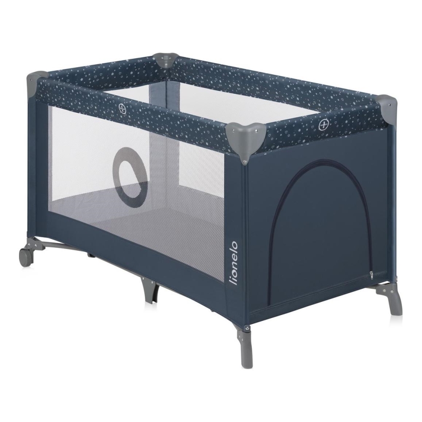 Lionelo - Cestovní postýlka STEFI Blue Grey