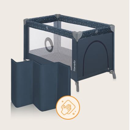 Lionelo - Cestovní postýlka STEFI Blue Grey
