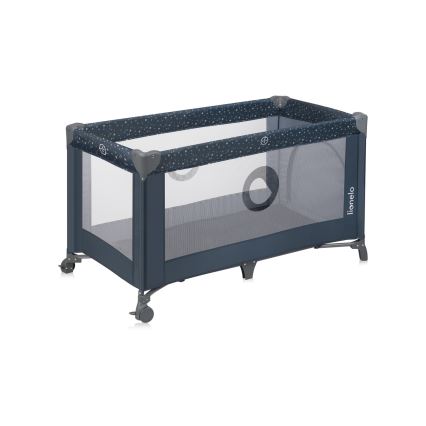Lionelo - Cestovní postýlka STEFI Blue Grey