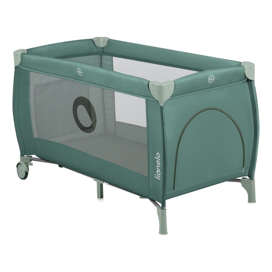 Lionelo - Cestovní postýlka STEFI PLUS Green Olive