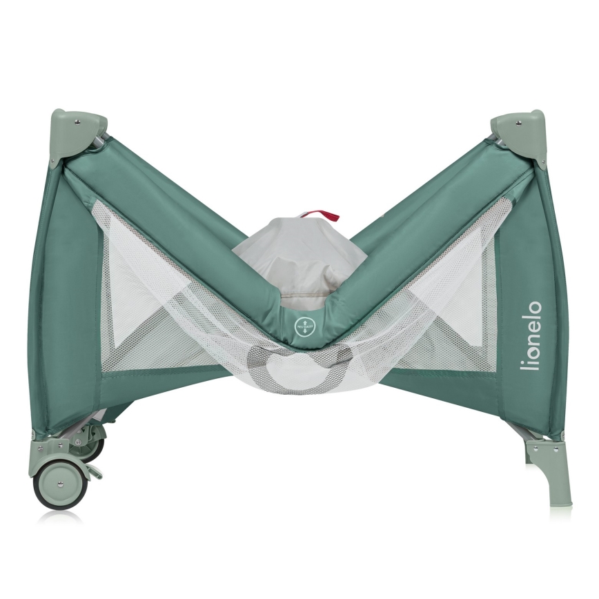 Lionelo - Cestovní postýlka STEFI PLUS Green Olive