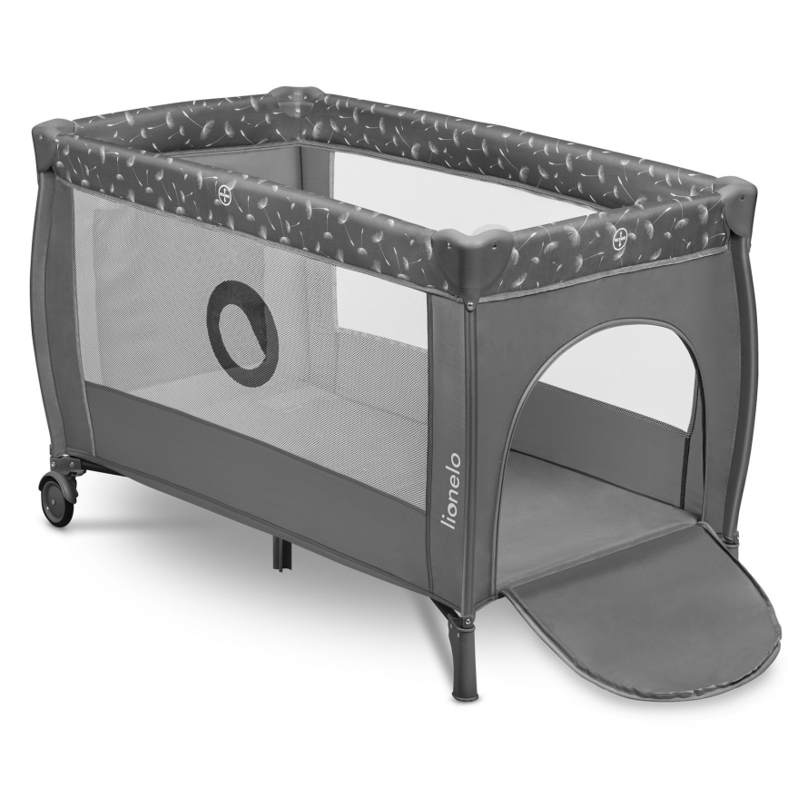 Lionelo - Cestovní postýlka STEFI PLUS Grey White