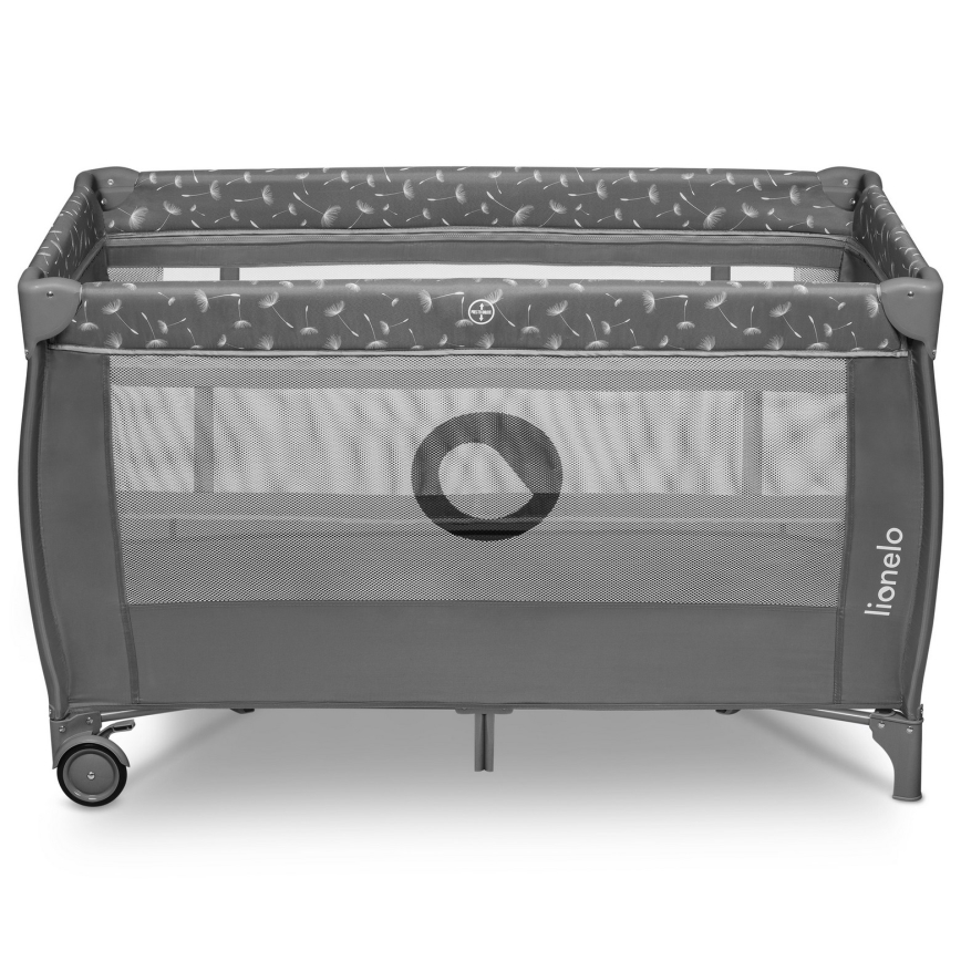 Lionelo - Cestovní postýlka STEFI PLUS Grey White