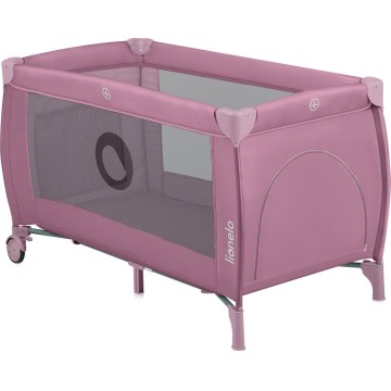 Lionelo - Cestovní postýlka STEFI PLUS Pink Magnolia