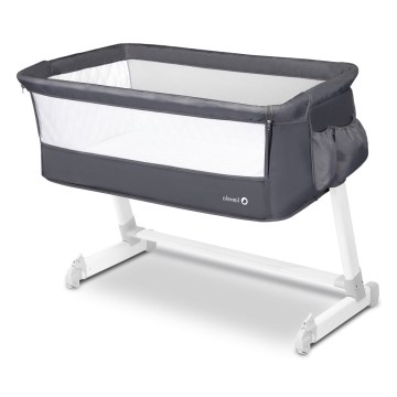 Lionelo - Cestovní postýlka THEO Dark Grey