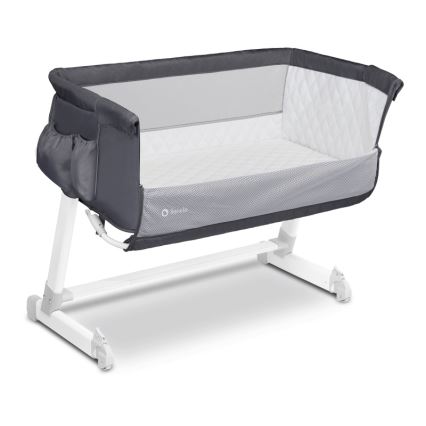 Lionelo - Cestovní postýlka THEO Dark Grey