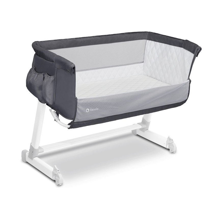 Lionelo - Cestovní postýlka THEO Dark Grey