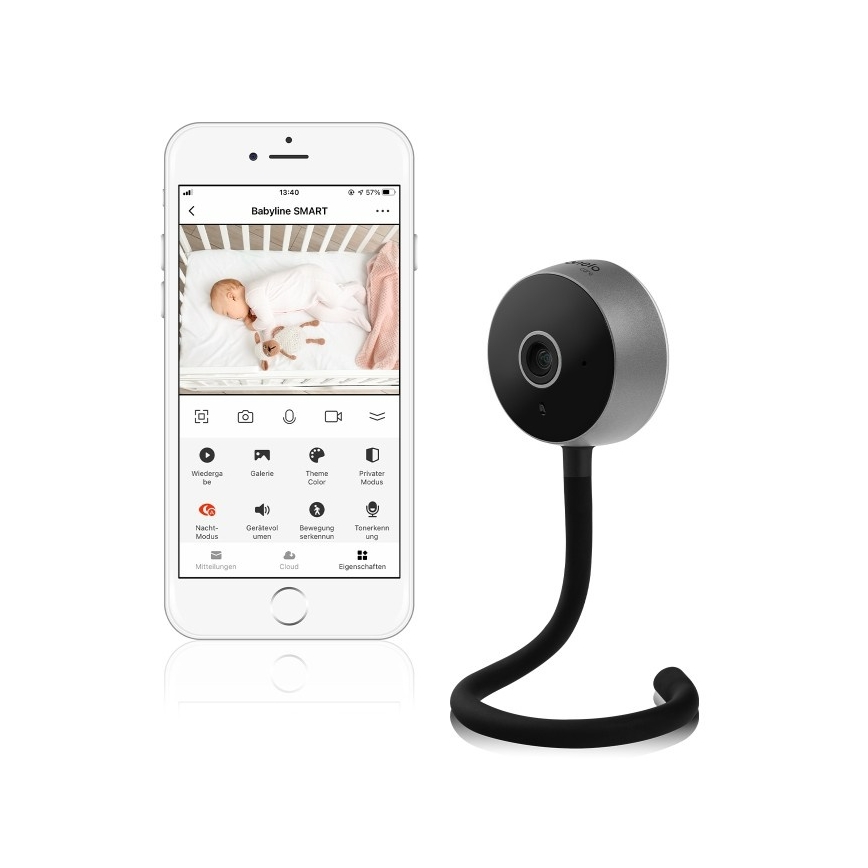 Lionelo - Chytrá dětská chůvička BABYLINE SMART Wi-Fi Black