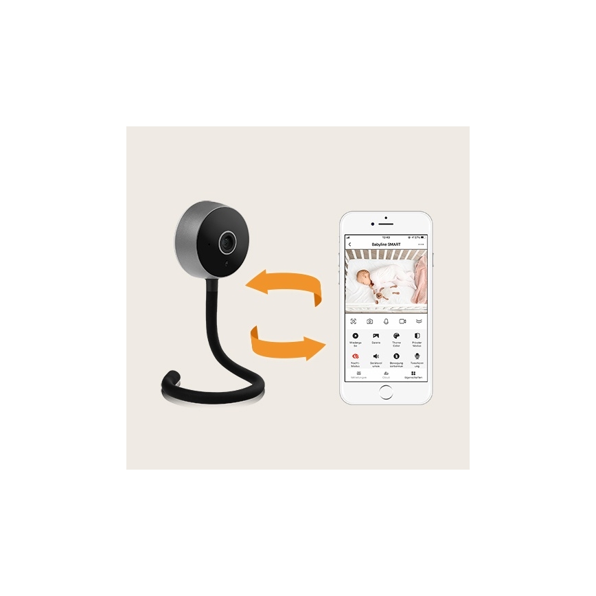 Lionelo - Chytrá dětská chůvička BABYLINE SMART Wi-Fi Black