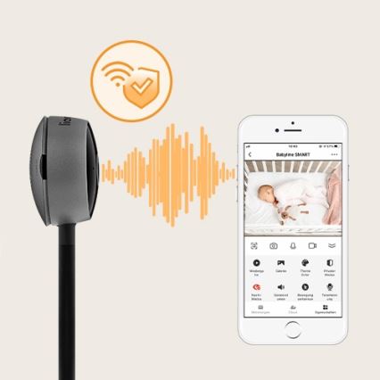 Lionelo - Chytrá dětská chůvička BABYLINE SMART Wi-Fi Black