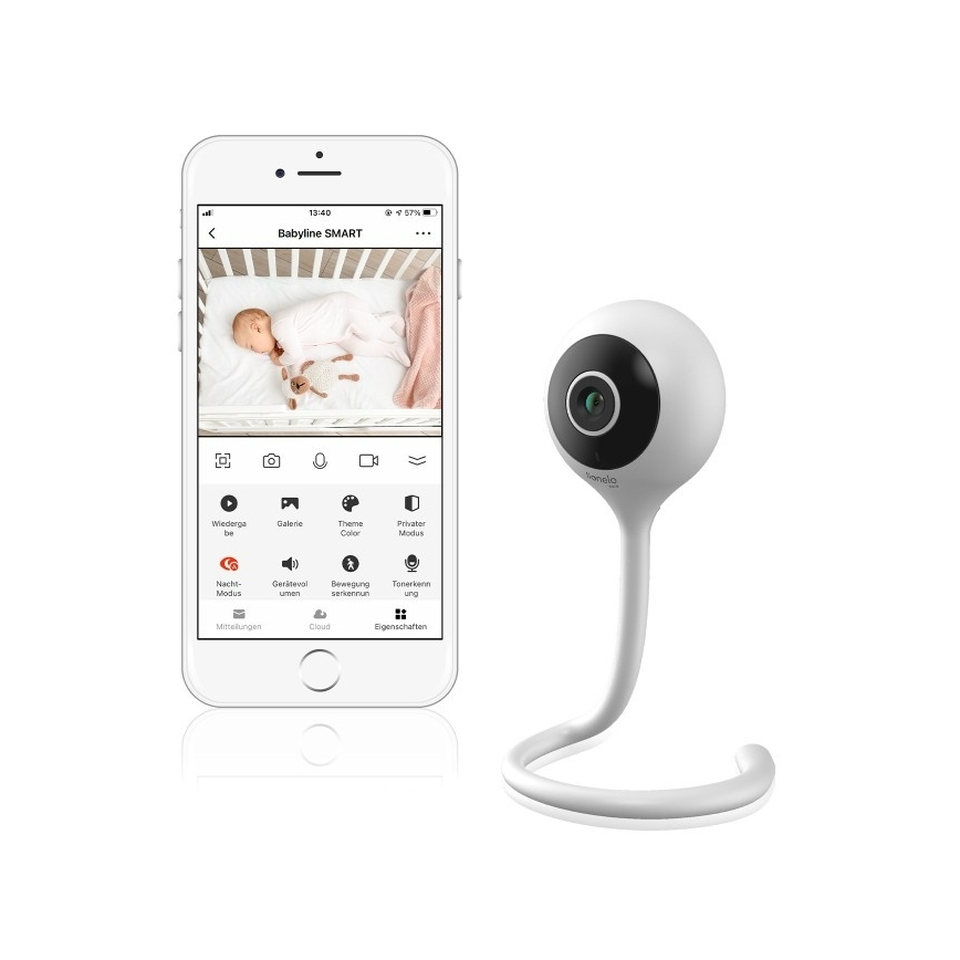 Lionelo - Chytrá dětská chůvička BABYLINE SMART Wi-Fi White