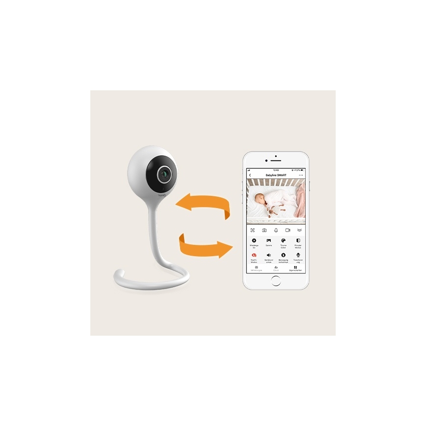 Lionelo - Chytrá dětská chůvička BABYLINE SMART Wi-Fi White