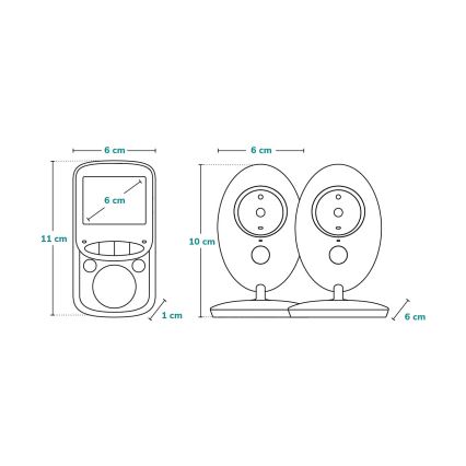 Lionelo - Dětská chůvička s monitorem BABYLINE 5.1 230V 1000 mAh