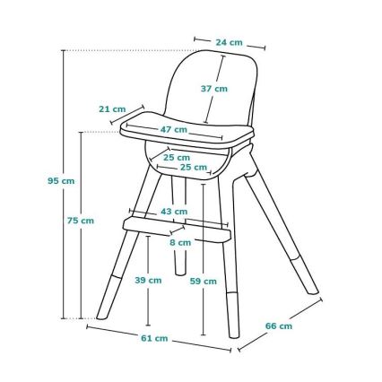 Lionelo - Dětská jídelní židle 2v1 MONA Black Onyx