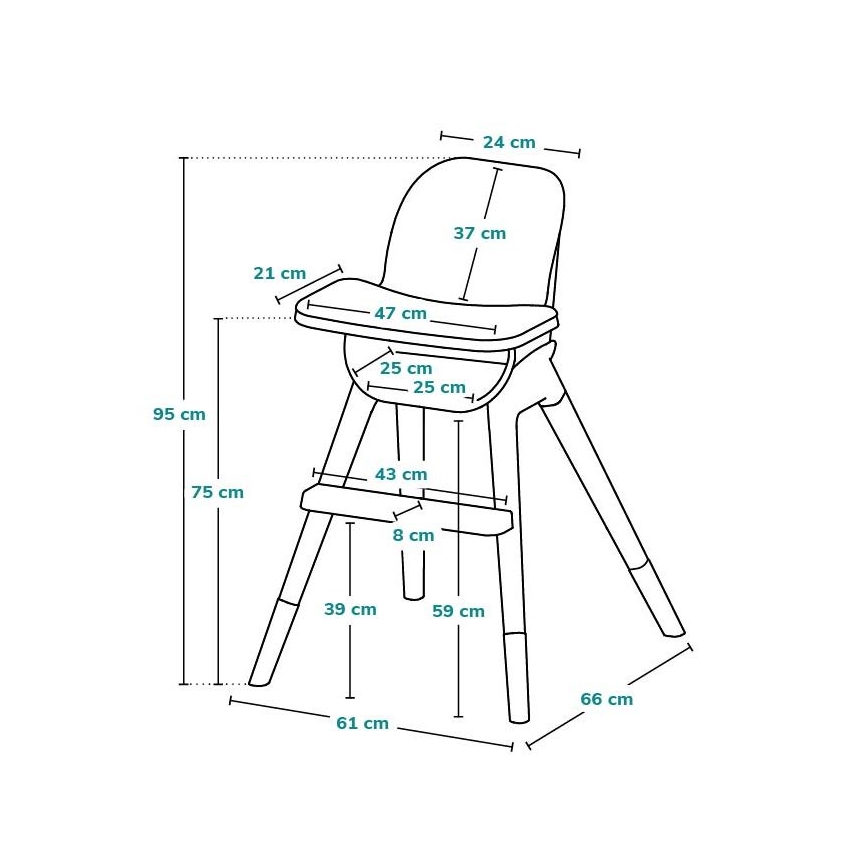 Lionelo - Dětská jídelní židle 2v1 MONA Black Onyx