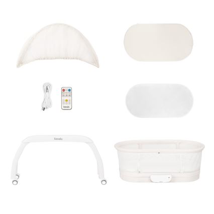 Lionelo - Dětská postýlka s váhou CORAL White