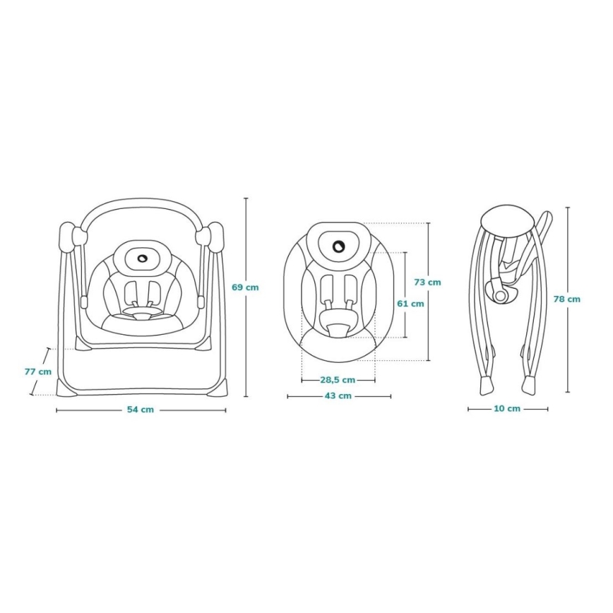 Lionelo - Dětské houpátko OTTO 4xLR14 Cozy Grey