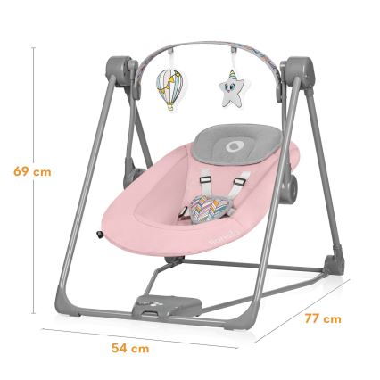 Lionelo - Dětské houpátko OTTO 4xLR14 Pink Baby