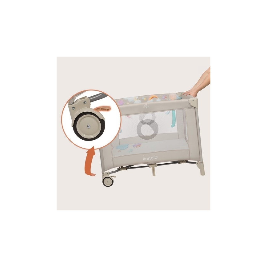 Lionelo - Hrací ohrádka MILLE PLUS Grey Beige