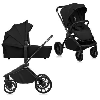 Lionelo - Kombinovaný kočárek 2v1 MIKA PLUS Black Onyx